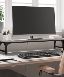 vidaXL Monitorständer Grau Sonoma 85x23x15,5 cm Holzwerkstoff