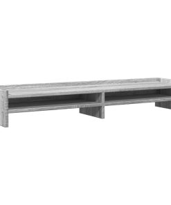 vidaXL Monitorständer Grau Sonoma 100x24x16 cm Holzwerkstoff