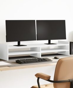 vidaXL Monitorständer Weiß 100x27x20 cm Holzwerkstoff