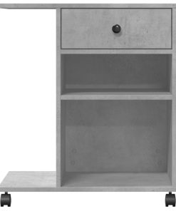 vidaXL Druckerständer mit Rollen Betongrau 60x40x68,5 cm