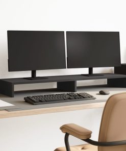 vidaXL Monitorständer Schwarz 100x27x10 cm Holzwerkstoff
