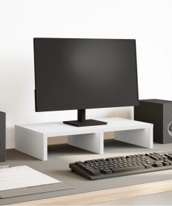 vidaXL Monitorständer Weiß 50x27x10 cm Holzwerkstoff