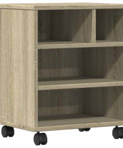 vidaXL Druckerständer mit Rollen Sonoma-Eiche 41x32x48 cm