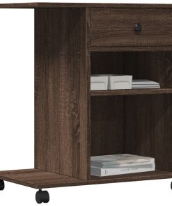 vidaXL Druckerständer mit Rollen Braun Eichen-Optik 60x40x68,5 cm