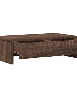 vidaXL Monitorständer mit Schubladen Braun Eichen-Optik 50x27x15 cm