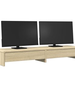 vidaXL Monitorständer mit Schubladen Sonoma-Eiche 100x27x15 cm