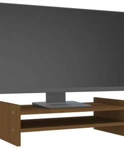 vidaXL Monitorständer Honigbraun 50x27x15 cm Massivholz Kiefer