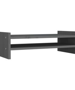 vidaXL Monitorständer Grau 50x27x15 cm Massivholz Kiefer