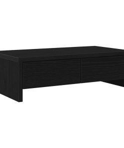 vidaXL Monitorständer mit Schubladen Schwarz Eichen-Optik 50x27x15 cm