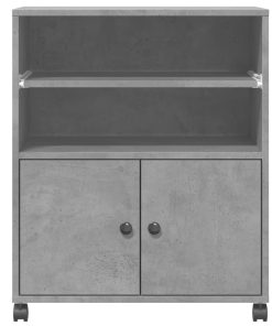 vidaXL Druckerständer mit Rollen Betongrau 60x48x74 cm