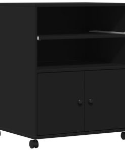 vidaXL Druckerständer mit Rollen Schwarz 60x48x74 cm
