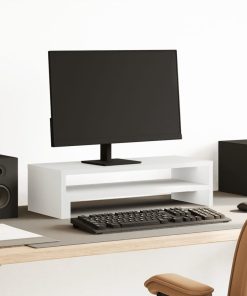 vidaXL Monitorständer Weiß 54x22x15 cm Holzwerkstoff