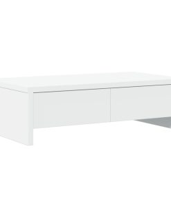 vidaXL Monitorständer mit Schubladen Weiß 50x27x15 cm Holzwerkstoff