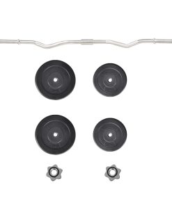 vidaXL Hantelset mit Curlstange und Hantelscheiben 30 kg
