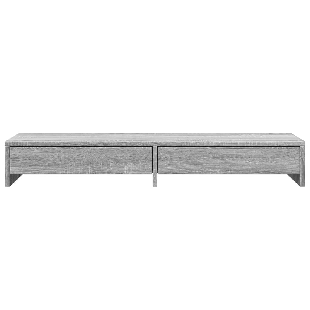 vidaXL Monitorständer mit Schubladen Grau Sonoma 100x27x15 cm