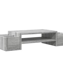 vidaXL Monitorständer mit Stauraum Grau Sonoma 70x27x15 Holzwerkstoff