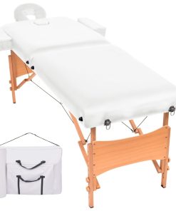 vidaXL Massageliege 2-Zonen Klappbar 10 cm Sitz Weiß