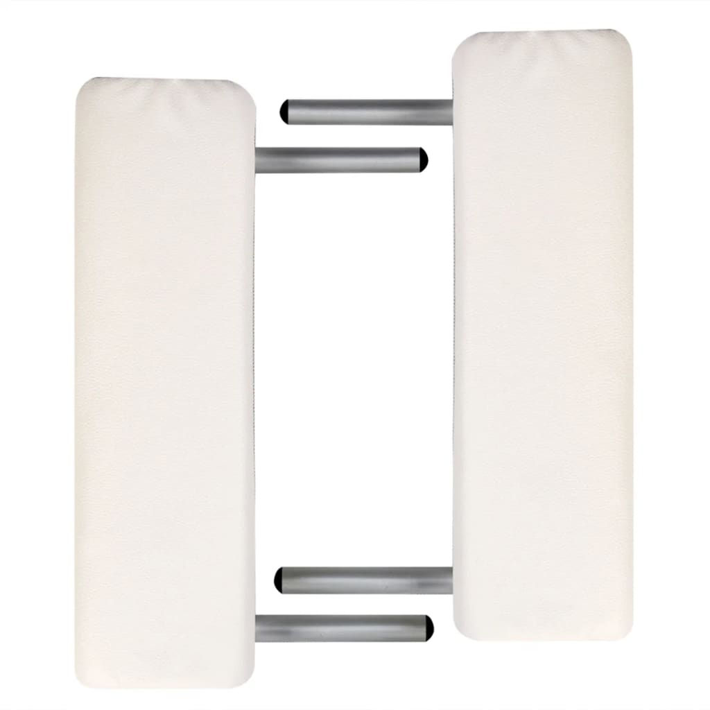 vidaXL Massageliege Klappbar 2-Zonen mit Aluminiumgestell Cremeweiß