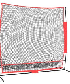 vidaXL Baseball-Netz Tragbar Schwarz und Rot 215x107x216 cm Polyester