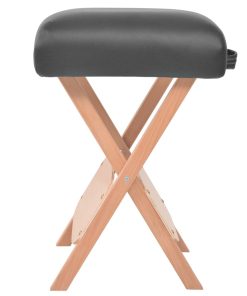vidaXL Massageliege 3-Zonen mit Hocker Klappbar 10 cm Sitz Schwarz