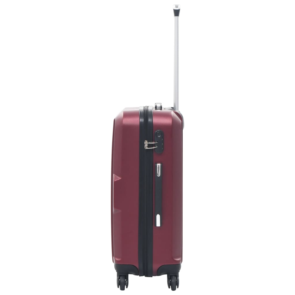vidaXL Hartschalen-Trolley-Set 3 Stk. Weinrot ABS