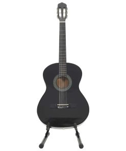 vidaXL 12-tlg. Klassikgitarren-Set für Anfänger Schwarz 4/4 39"