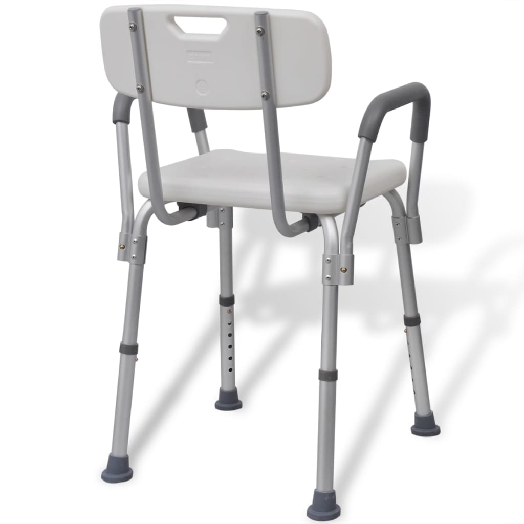 vidaXL Duschstuhl Aluminium Weiß