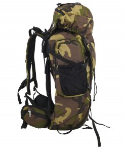 vidaXL Wanderrucksack Grün Tarnfarben 60 L Oxford-Gewebe