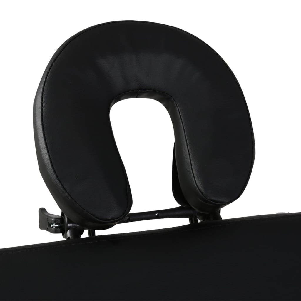 vidaXL Massageliege Klappbar 2-Zonen mit Holzgestell Schwarz
