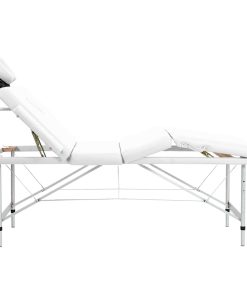 Massagetisch mit Aluminiumrahmen, faltbar 4 Zonen Creme-Weiß