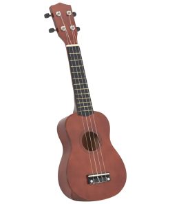 vidaXL Sopran Ukulele Set für Kinder mit Tasche Dunkles Holz 21"