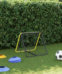 vidaXL Fußball-Rebounder Doppelseitig Verstellbar Gelb Schwarz Stahl