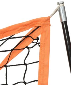 vidaXL Baseball-Netz Tragbar Orange Schwarz 183x182x183 cm Stahl