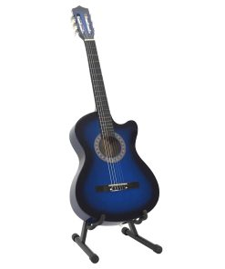 vidaXL 12.-tlg. Westerngitarre Set mit 6 Saiten Blau-Schattiert 38"