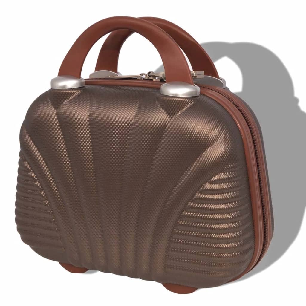 vidaXL Vierteiliges Hartschalen-Trolley-Set Kaffeebraun