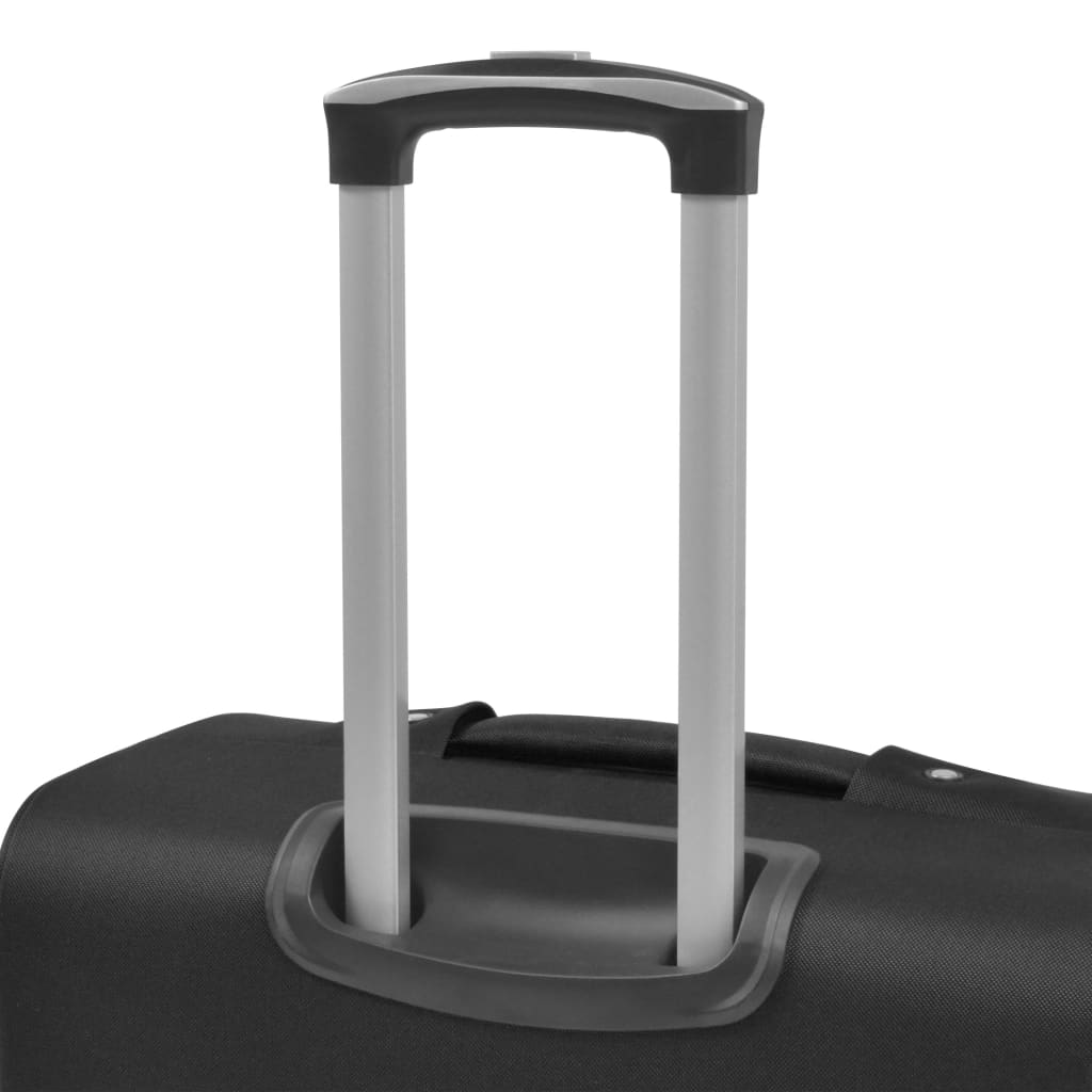 vidaXL 3-tlg. Weichgepäck Trolley-Set Schwarz