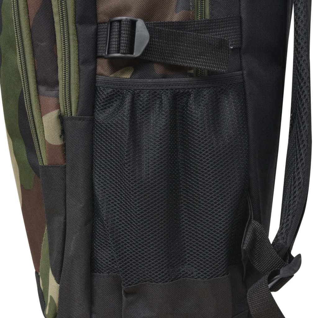 vidaXL Schulrucksack 40 L Schwarz und Tarnfarbe
