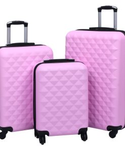 vidaXL Hartschalen-Trolley-Set 3 Stk. Rosa ABS