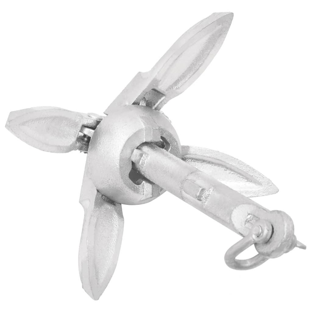 vidaXL Klappanker Silber 0,7 kg Feuerverzinktes Gusseisen