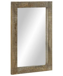 vidaXL Badspiegel Grau 50x2,5x70 cm Massivholz Mango