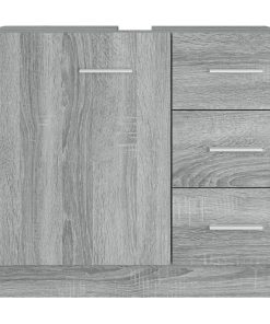 vidaXL Waschbeckenschrank Grau Sonoma 63x30x54 cm Holzwerkstoff