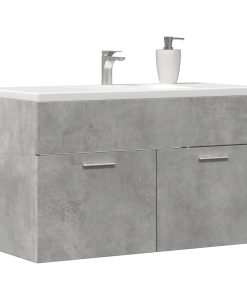 vidaXL Waschbeckenunterschrank Betongrau 90x38,5x46 Holzwerkstoff