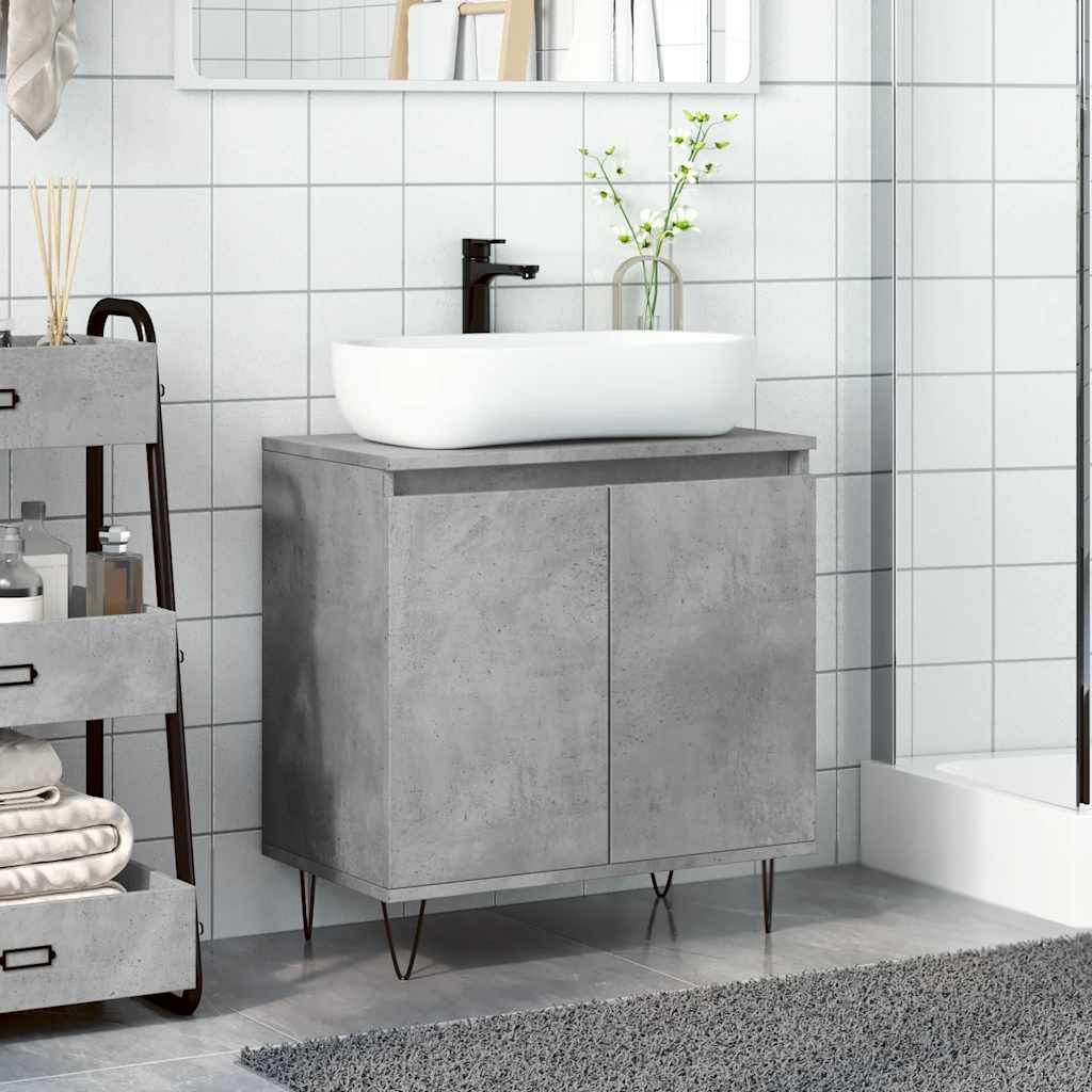 vidaXL Badschrank Betongrau 58 x 33 x 60 cm Holzwerkstoff
