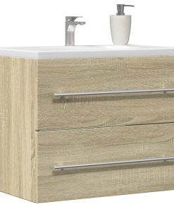 vidaXL Waschbeckenunterschrank Sonoma-Eiche 60x38,5x48cm Holzwerkstoff