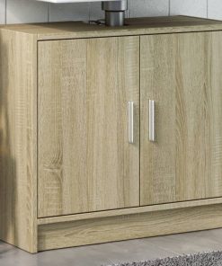 vidaXL Waschbeckenunterschrank Sonoma-Eiche 63x29x55 cm Holzwerkstoff