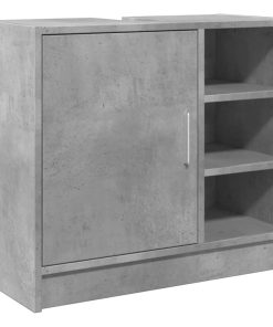 vidaXL Waschbeckenunterschrank Betongrau 63x29x55 cm Holzwerkstoff