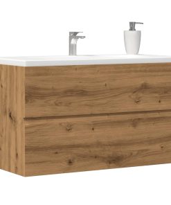vidaXL Waschbeckenunterschrank Artisan-Eiche 90x38,5x45 Holzwerkstoff