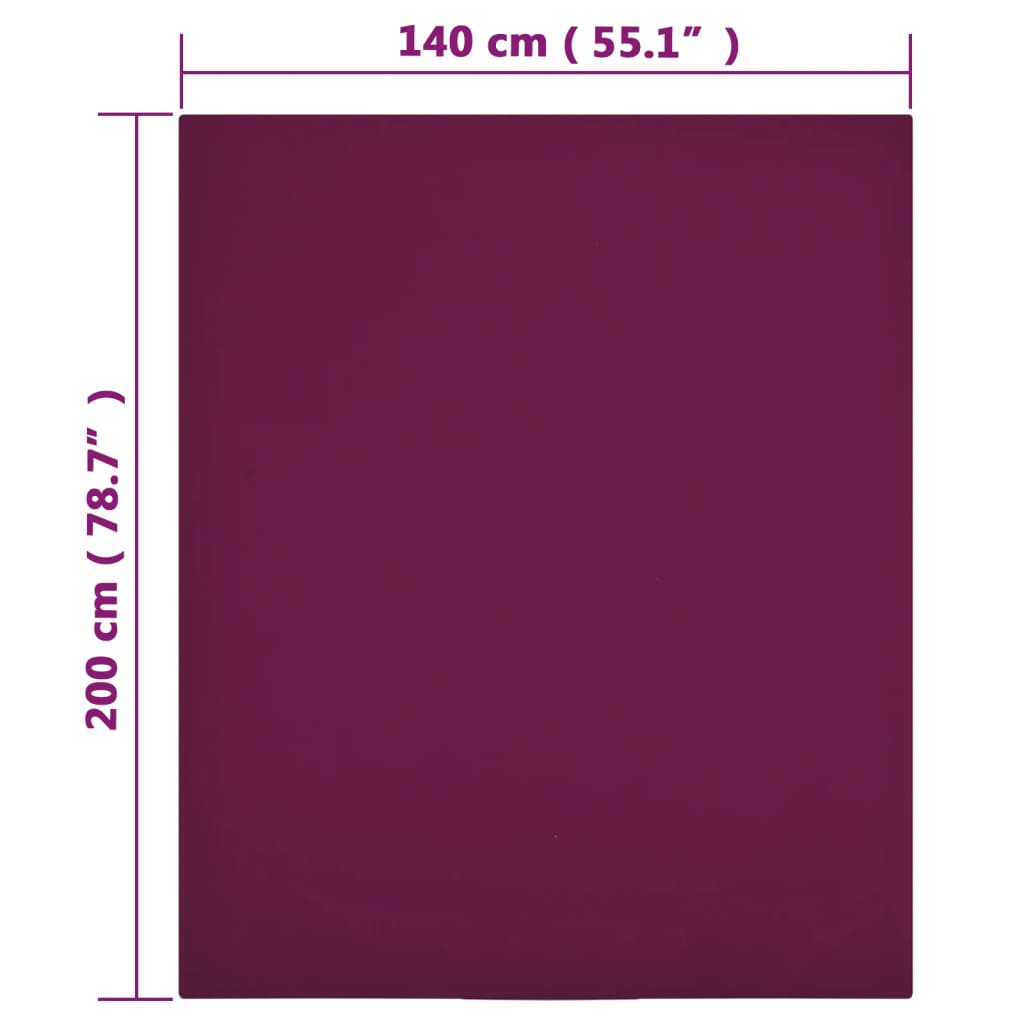 vidaXL Spannbettlaken 2 Stk. Jersey Bordeauxrot 140x200 cm Baumwolle
