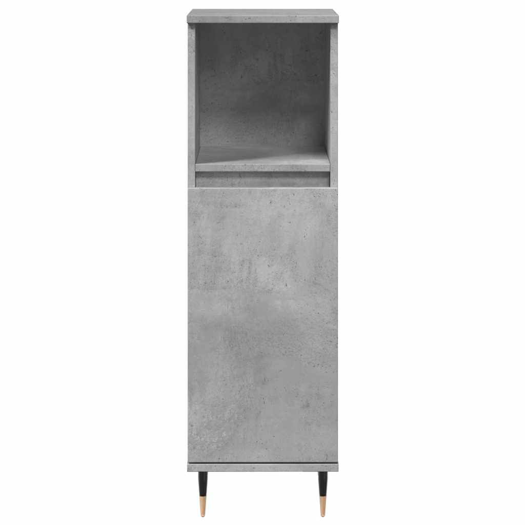 vidaXL Badschrank Betongrau 30x30x100 cm Holzwerkstoff