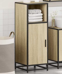 vidaXL Badezimmerschrank Sonoma-Eiche 35x37,5x100 cm Holzwerkstoff
